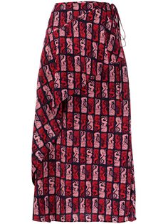 Kenzo юбка с запахом и принтом