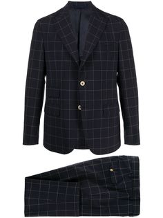 Eleventy костюм с однобортным пиджаком в клетку Windowpane