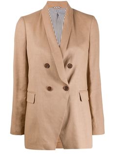 Brunello Cucinelli двубортный блейзер строгого кроя