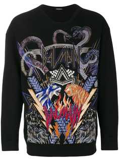 Balmain толстовка с вышивкой тигра