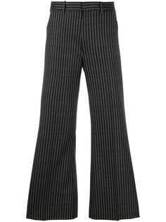Maison Margiela брюки в тонкую полоску с логотипом