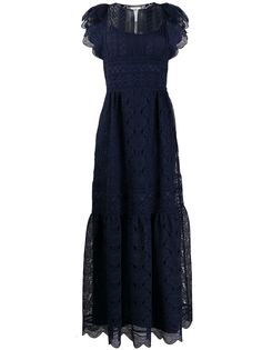 Alberta Ferretti кружевное ярусное платье