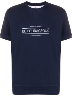 Brunello Cucinelli футболка с принтом Be Courageous