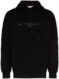 Givenchy худи с логотипом и эффектом потертости