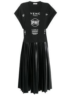 Givenchy плиссированное платье-футболка с принтом