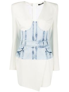Balmain платье с корсетом из денима