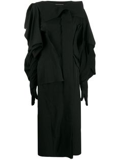 Yohji Yamamoto длинное пальто с драпировкой