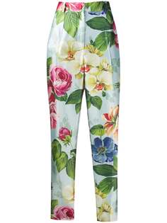 Dolce & Gabbana брюки строгого кроя с цветочным принтом