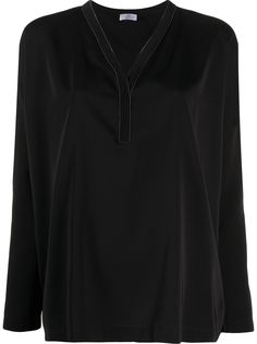 Brunello Cucinelli блузка с длинными рукавами и V-образным вырезом