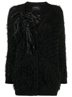 Simone Rocha декорированный кардиган с бахромой