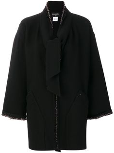 Chanel Pre-Owned пальто миди с бисерной отделкой