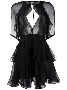 Dsquared2 шифоновое платье мини с оборками