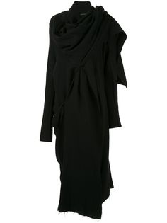 Yohji Yamamoto платье с драпировкой