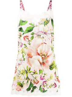 Dolce & Gabbana платье с кружевом и цветочным принтом