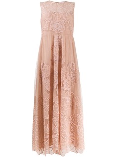 RedValentino платье с цветочной вышивкой