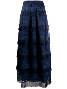 Alberta Ferretti юбка макси с бахромой