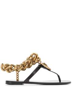 Dolce & Gabbana сандалии с цепочкой и Т-образным ремешком