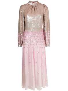 Temperley London расклешенное платье с пайетками