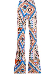 Emilio Pucci расклешенные брюки с геометричным принтом