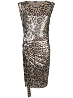 Paco Rabanne леопардовое платье с эффектом металлик