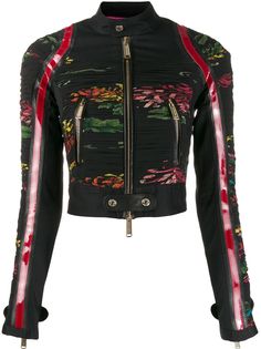 Dsquared2 байкерская куртка с цветочным принтом
