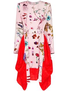 Stella McCartney платье асимметричного кроя с цветочным принтом и поясом