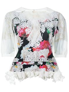 Comme Des Garçons Comme Des Garçons блузка с оборками и цветочным принтом