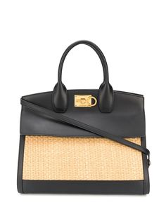 Salvatore Ferragamo соломенная сумка-тоут The Studio