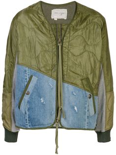 Greg Lauren бомбер с контрастной вставкой