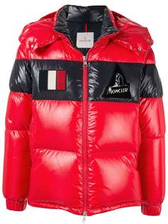 Moncler пуховик с нашивкой-логотипом