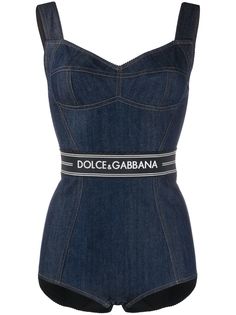Dolce & Gabbana джинсовое боди с логотипом