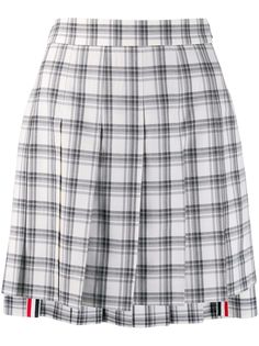 Thom Browne плиссированная мини-юбка в клетку