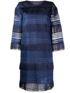 Alberta Ferretti многослойное платье с бахромой
