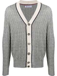 Brunello Cucinelli кардиган фактурной вязки с V-образным вырезом