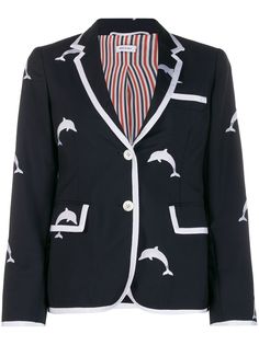 Thom Browne классический пиджак с вышивкой