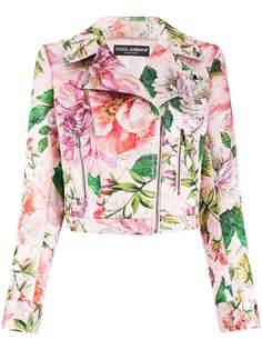 Dolce & Gabbana байкерская куртка с цветочным принтом