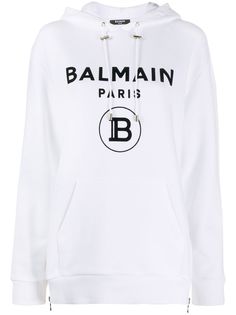 Balmain толстовка с капюшоном и логотипом
