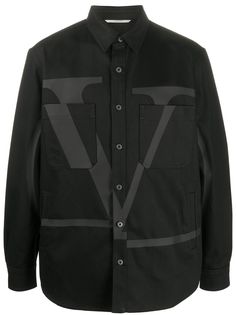 Valentino джинсовая рубашка с логотипом VLogo