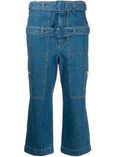 LANVIN укороченные джинсы с двойным поясом