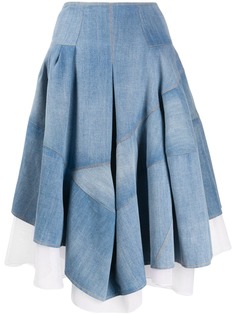 Ermanno Scervino многослойная джинсовая юбка со вставкой из тюля