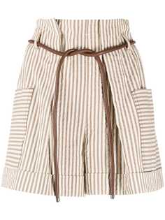 Brunello Cucinelli шорты в полоску с поясом