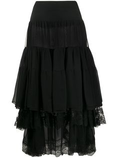 Ermanno Scervino плиссированная юбка с кружевной отделкой