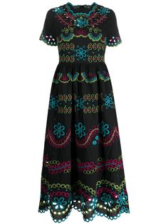 RedValentino платье миди с вышивкой