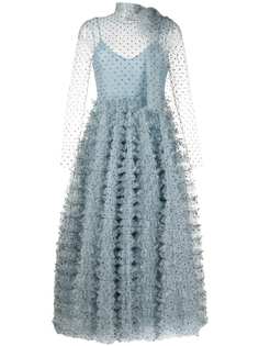 RedValentino вечернее платье с кристаллами и оборками
