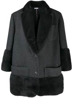 Thom Browne пальто с отделкой из меха норки