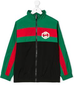 Gucci Kids куртка с воротником-воронкой и отделкой Web