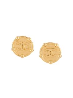 Chanel Pre-Owned массивные серьги 1990-х годов с логотипом CC
