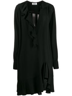 Victoria Beckham короткое платье-трапеция с оборками