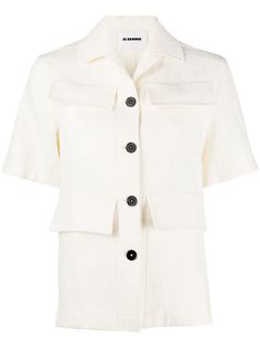 Jil Sander рубашка с лацканами и карманами