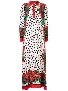 Dolce & Gabbana длинное платье в горох